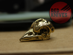 Бусина темлячная "Череп птицы", латунь