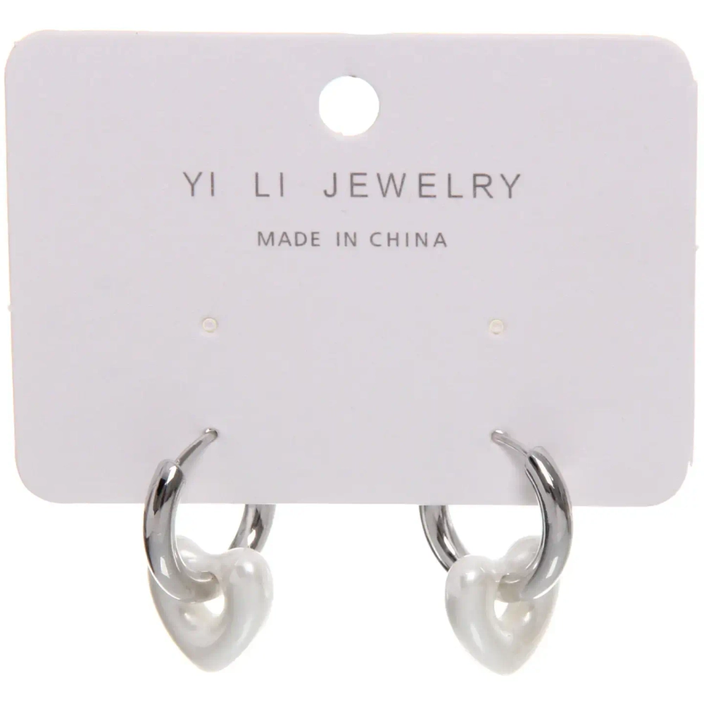 Серьги из гиппоалергенного металла со стразами «ПАЛУМНА», сердечки, цвет золото и серебро, 2,5см