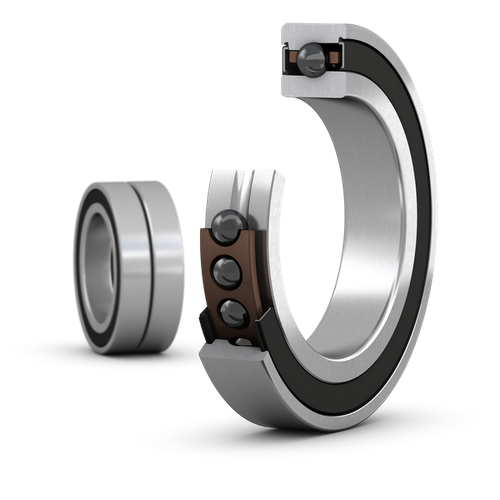 Matched set of two super-precision, high-speed E design, single row angular contact ball bearings with seals S7003 FE/HCP4ADGA