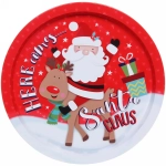 Поднос жестяной 32см «Санта на олене»