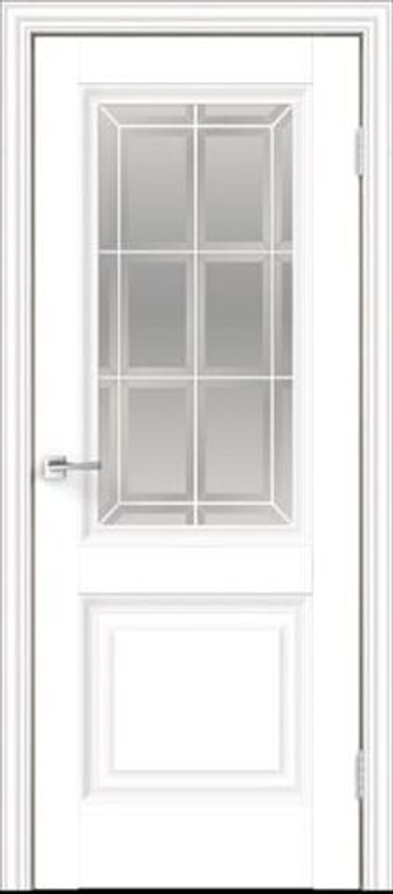 Межкомнатная дверь Velldoris Alto 8 PO Английская решетка Эмалит белый