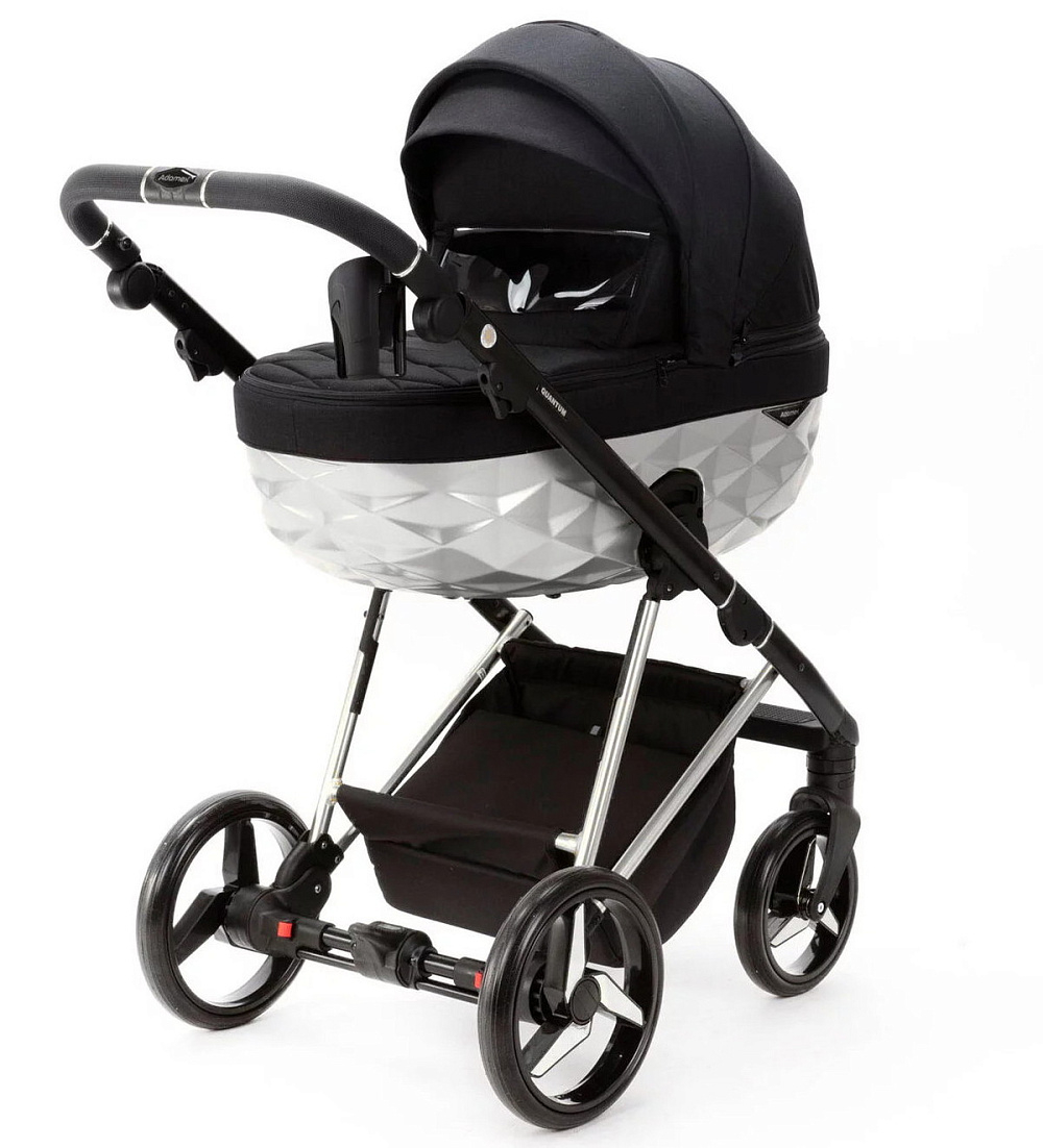 Детская коляска Adamex Quantum Star 3 в 1 Q-STAR51 (ЧЕРНЫЙ+ХРОМ РАМА)