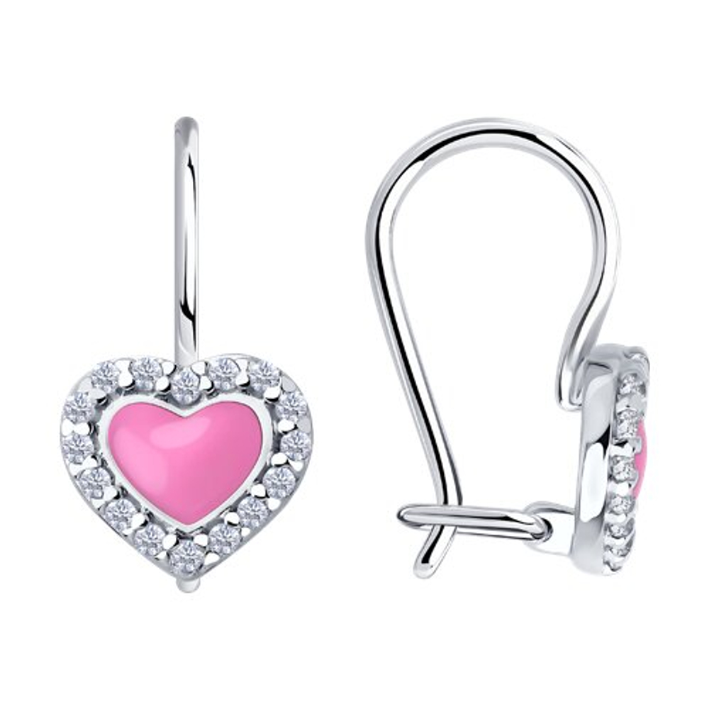 Серьги из серебра с фианитами