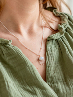 Подвеска ОКО-2 с цепочкой, серебро/лунный камень