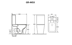 Унитаз напольный Grossman Style GR-4453S Безободковый с тонкой крышкой, 2 места