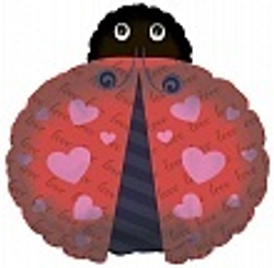 Шар (24""/61 см) Фигура, Божья коровка (любовь), Красный, 1 шт. В210