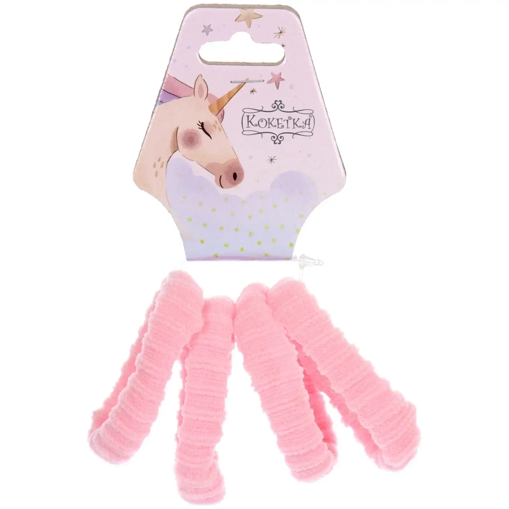 Резинки для волос детские 4шт «Raili fashion», цвет нежно-розовый, d-4см (подвес единорог)