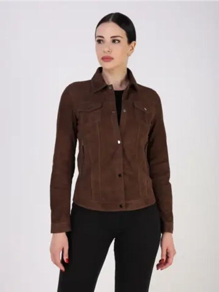 Кожаная куртка демисезонная замшевая натуральная джинсовка