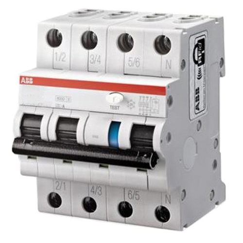 Дифференциальный автомат DS203NC C25А 30mA тип АС 3P+N трехфазный электромеханический 6кА ABB (дифавтомат, АВДТ) 2CSR256040R1254