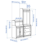 Шкаф - HAUGA IKEA/ХАУГА ИКЕА, 46х139х199 см, серый