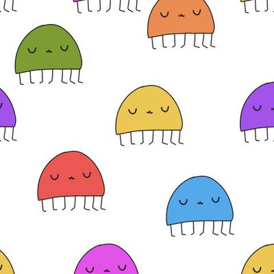 Веселые букашки на белом