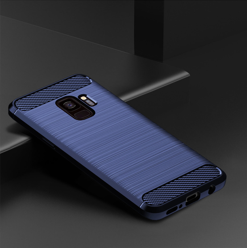 Чехол для Samsung Galaxy S9 цвет Blue (синий), серия Carbon от Caseport