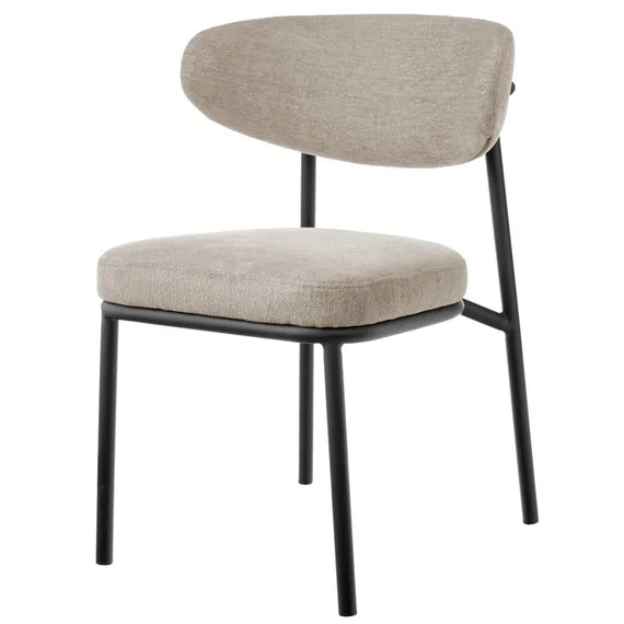 Стул Arvo бежевый шенилл с чёрными ножками