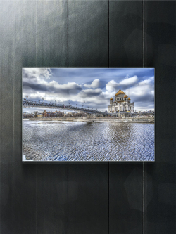 Фото картина на стекле / на стену / в подарок "Москва" 28х40 см. Декор для дома, подарок