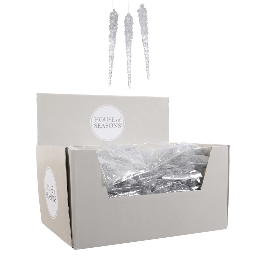 Набор елочных игрушек 3шт 18х15х3см House of Seasons Сосулька белая