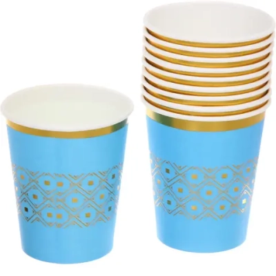 Стакан бумажный 0,2л в наборе 10 шт «Элегант», голубой