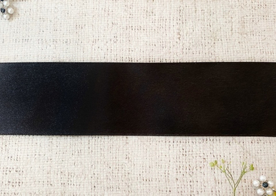 Лента атласная, ш. 5 см, 39 (02) чёрный