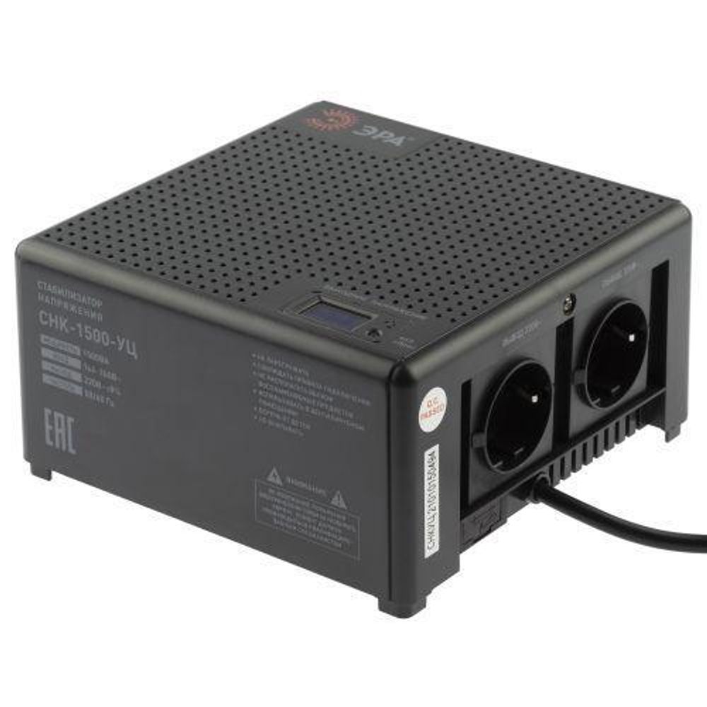 Стабилизатор напряжения СНК-1500-УЦ компакт. 140-260В/220В 1500ВА ЭРА Б0051111 Стабилизатор напряжения СНК-1500-УЦ компакт. 140-260В/220В 1500ВА ЭРА Б0051111