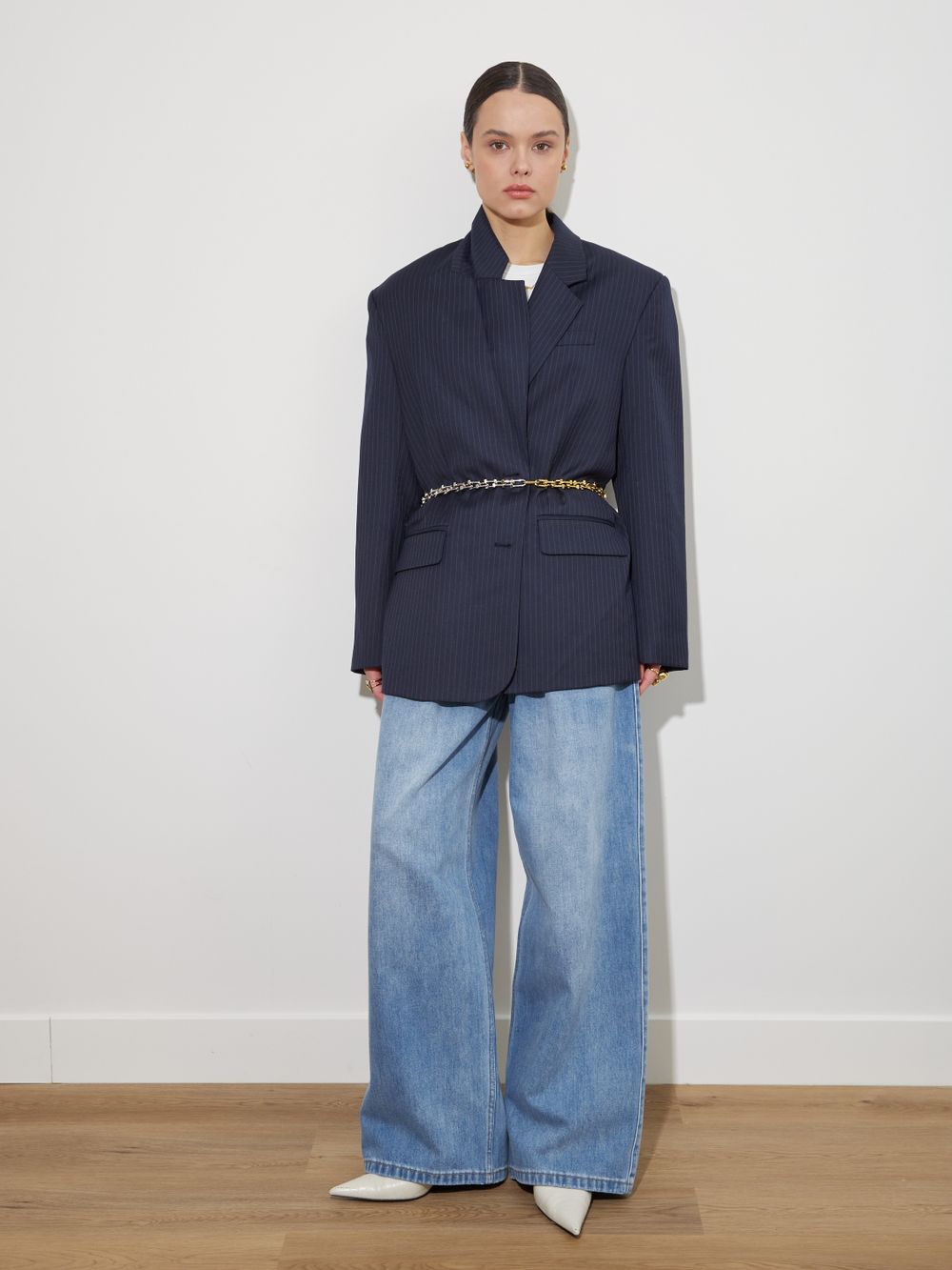 PERFECT JEANS С ЗАЩИПАМИ BLUE