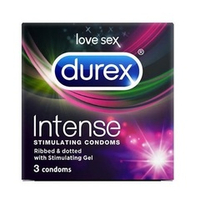 Рельефные презервативы со стимулирующей смазкой Durex Intense Orgasmic 3шт
