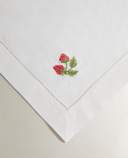 ZARA HOME ПОДСТАВКА ПОД СТОЛОВЫЕ ПРИБОРЫ С ВЫШИВКОЙ, ЭКРЮ