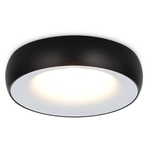 Светильник встраиваемый, GU10, D95xH35мм, IP20, черное основание, белый плафон, без лампы