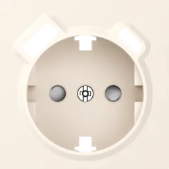 Donel A07 матовый кремовый накладка для розетки Schuko с зарядным устройством USB A+C, со шторками