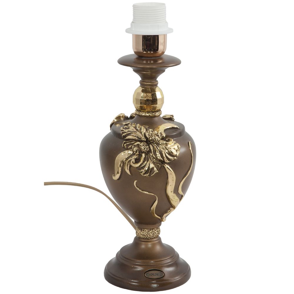 Настольная лампа Флер де Лис Бронза с абажуром Тюссо Vatican (Ватикан) Черный