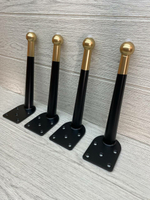 Ножки для мебели черные золото 20 см 4 штуки