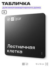 Табличка Лестничная клетка, для многоквартирного жилого дома, серия СОСЕДИ SIMPLE, 18х18 см, пластиковая, Айдентика Технолоджи