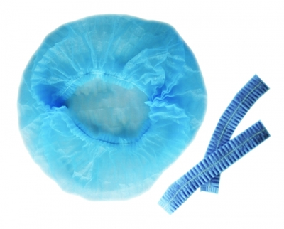 Шапочка-клип Шарлотта нетканый материал голубая 100 шт пачка