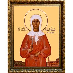 Александра Устюхина мученица. Икона на холсте.