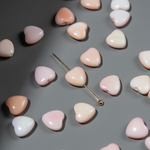 Сердечки из раковины розовой королевской ракушки, 8*8мм