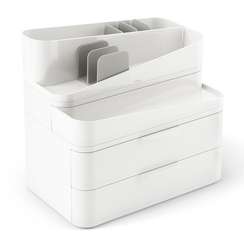 Органайзер-косметичка glam, 27х25 см, белый/серый