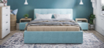 Белла Кровать без ПМ 140 Велюр Монолит аква