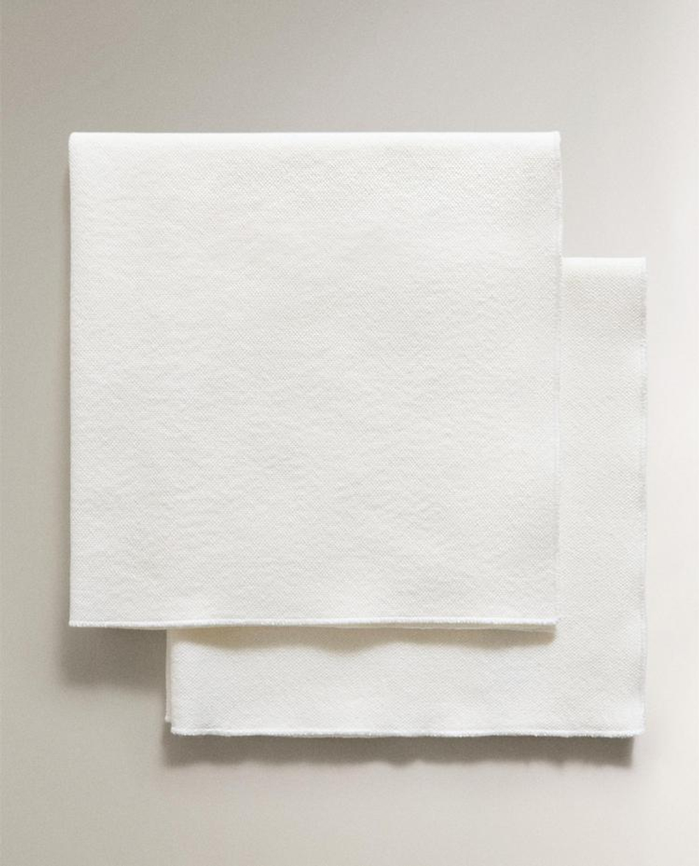 ZARA HOME САЛФЕТКИ ИЗ ПЛОТНОГО ХЛОПКА (2 ШТ.), БЕЛЫЙ
