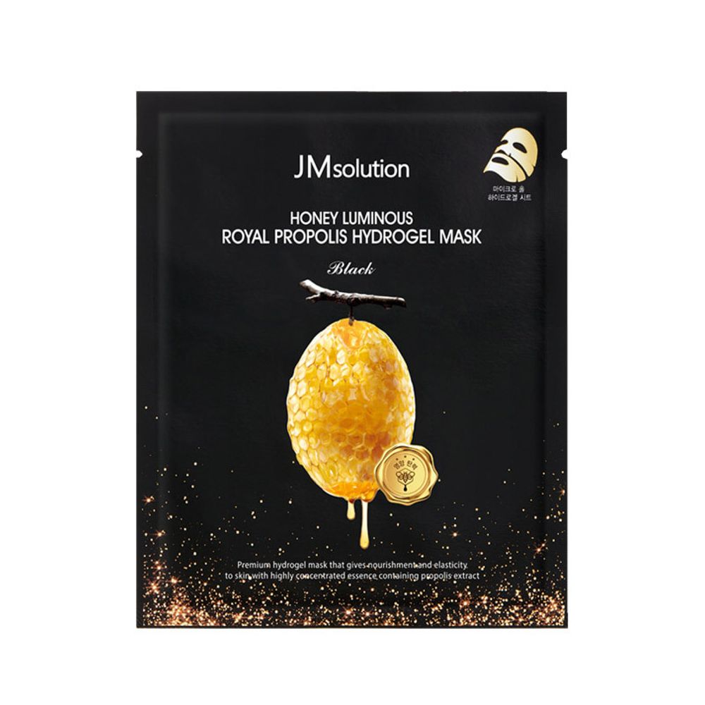 JMsolution Honey Luminous Royal Propolis Hydrogel Mask Black антивозрастная гидрогелевая маска с прополисом