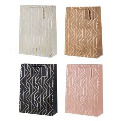 GAEM Пакет подарочный L (бумага 210г/м2, блок 12шт), L31 W12 H42 см, 5в.