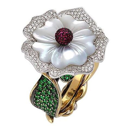 Кольцо с бриллиантами  из комбинированного золота JA-K-686114-1