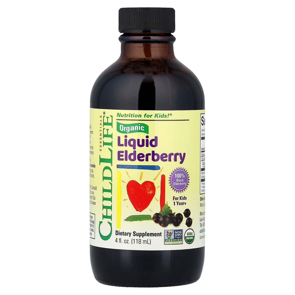 ChildLife Essentials, Органическая жидкая бузина, от 1 года, 118 мл (4 жидк. унц.)