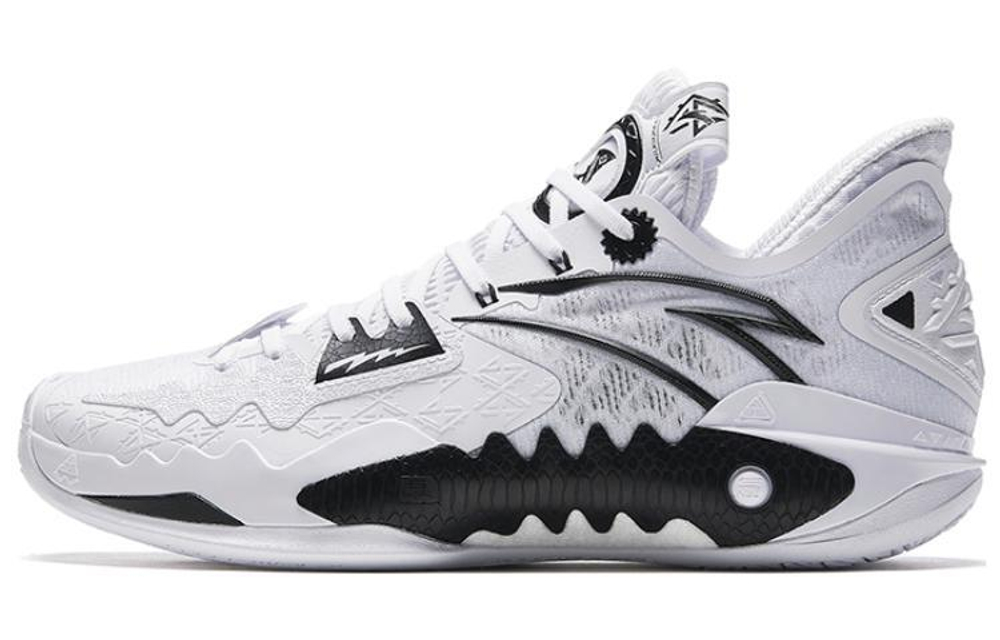 Anta Anta frenzy 5th year non-slip wear-resistant low-top basketball shoes men's white and black