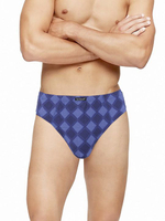 Мужские трусы-слип с ромбовидным узором - 2 шт. (Размер: L) (Цвет: синий с голубым)