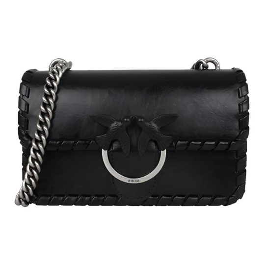 Сумка Pinko Love Twist Silver Chain Classic Cowhide Bird Swallow Bag Messenger Shoulder Bag Mini Women's Black, 1P21E9-Y5GB-Z99