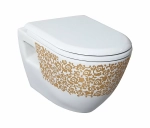 Унитаз подвесной с функцией биде CREAVIT Terra TP325.000D0 белый с декором