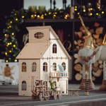 Кукольный дом с лифтом от EWA - Купить, недорого, ANANAZA деревянный конструктор, 3D пазл, сборная модель