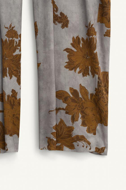 ZARA СТРУЯЩИЕСЯ БРЮКИ С ЦВЕТОЧНЫМ ПРИНТОМ, С ПРИНТОМ