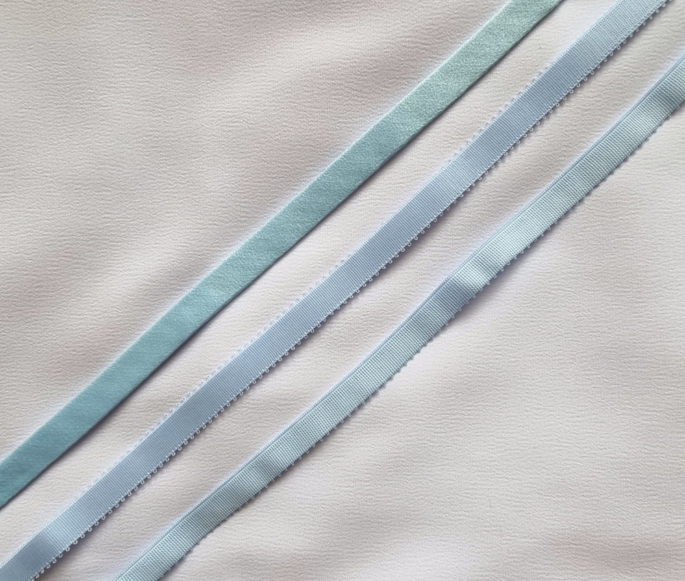 Ажурная плотная голубая резинка 10 мм