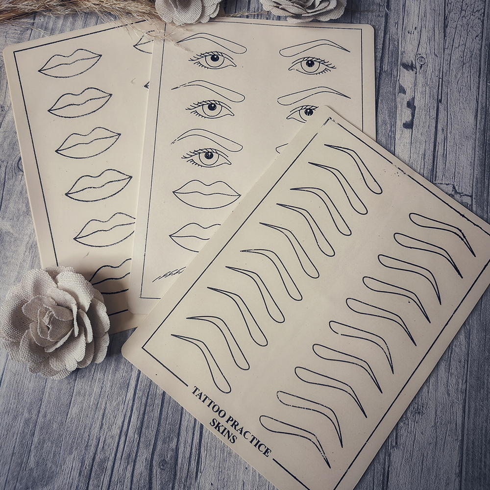 брови чайки Искусственная кожа для тату коврик для практики перманента 3шт