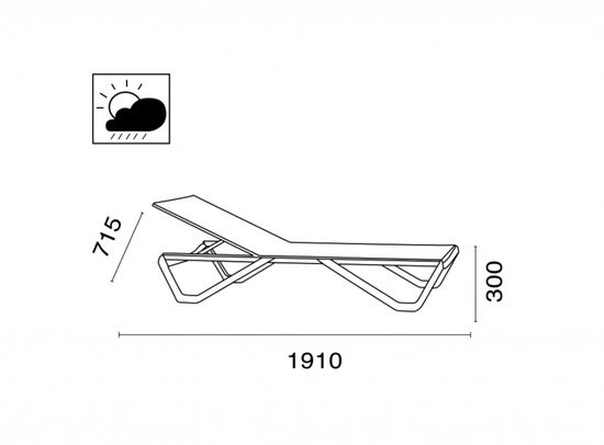 Шезлонг-лежак металлический Wave тортора Турция