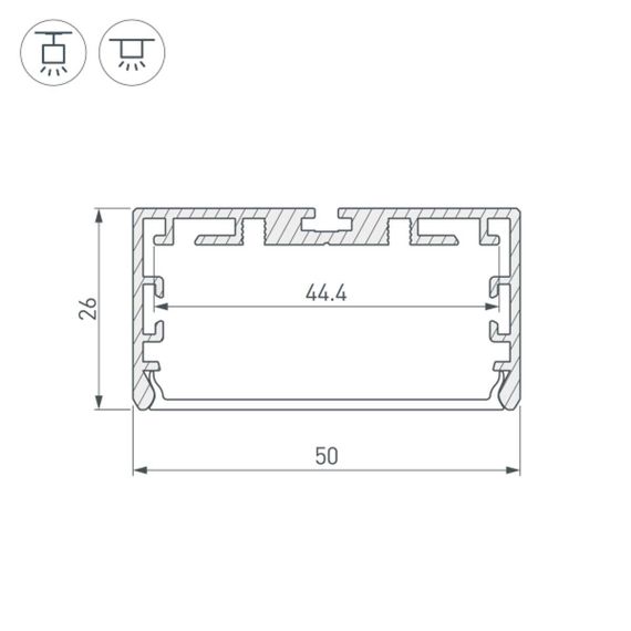 Профиль Arlight PLS-Lock-W50-SMT-2000 Anod 033772